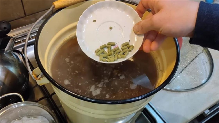 Хмель розміщується у сусла