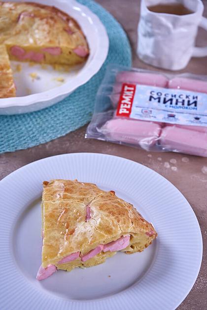 Швидкий пиріг з молочними ковбасками Mini